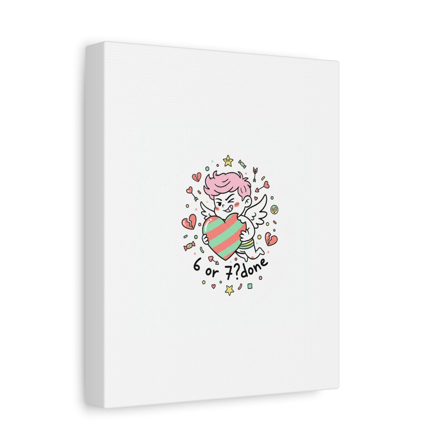 Weird Cupid heart illustration Canvas | Weird Valentine, quirky chaotic love