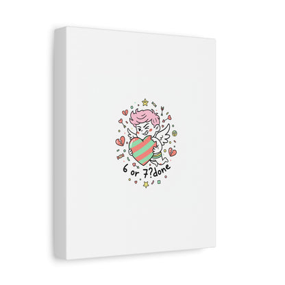 Weird Cupid heart illustration Canvas | Weird Valentine, quirky chaotic love