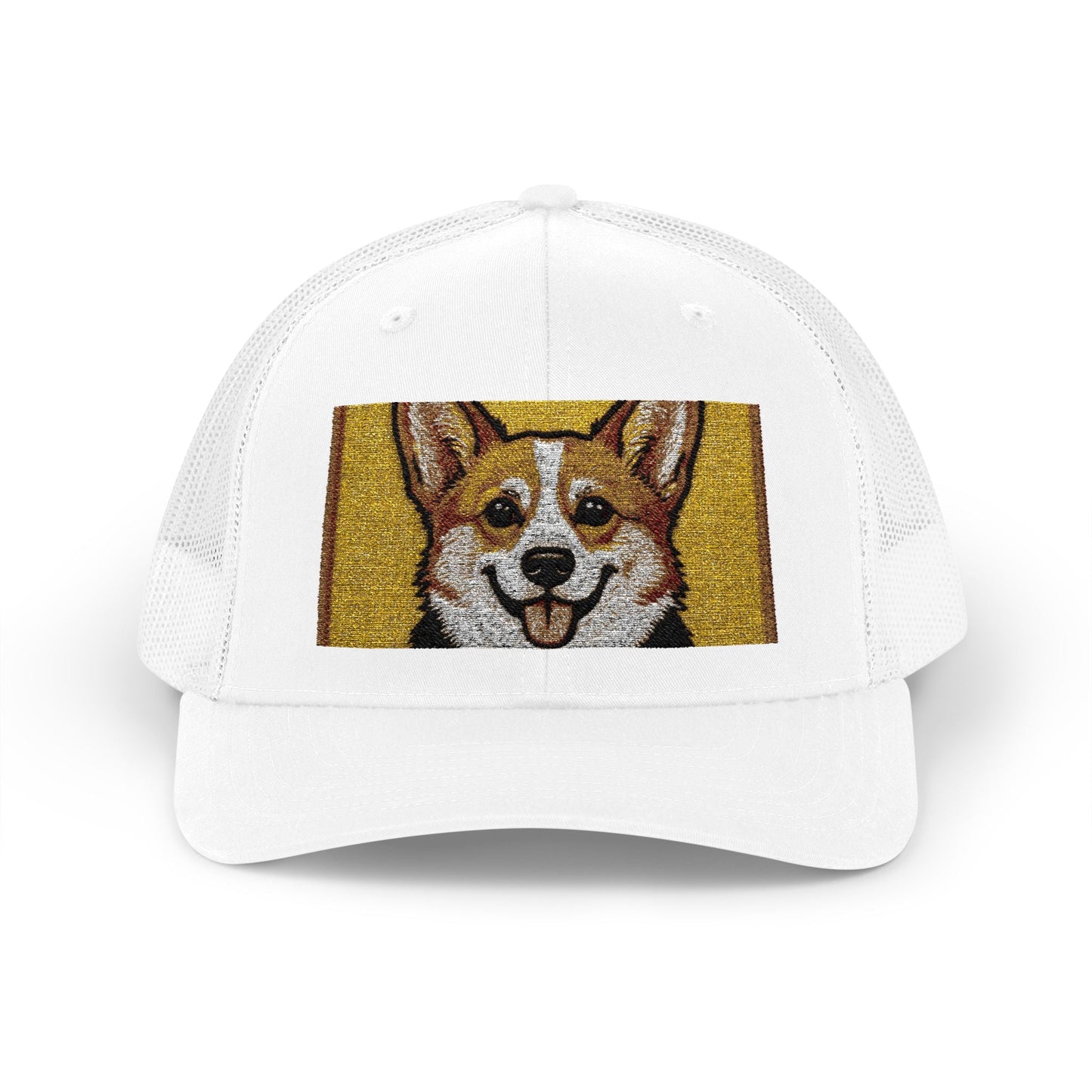 Happy Corgi Snapback Trucker Cap — "Happy Corgi Dog Happy Life"