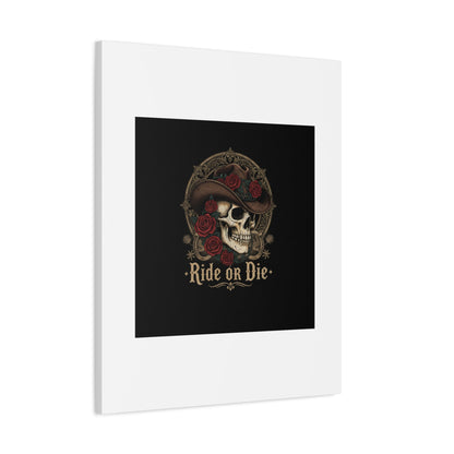 Ride or Die Skull Canvas | Western Skull Art, Gothic Americana