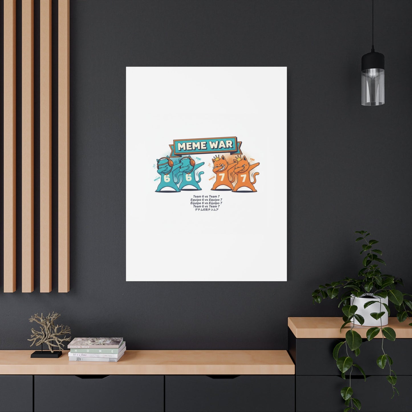 Meme War: Six vs. Seven Canvas Wall Art