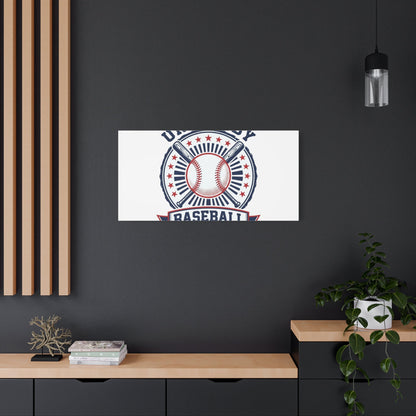 United by Baseball Canvas | Patriotic Baseball Graphic, Red White Blue Wall Art