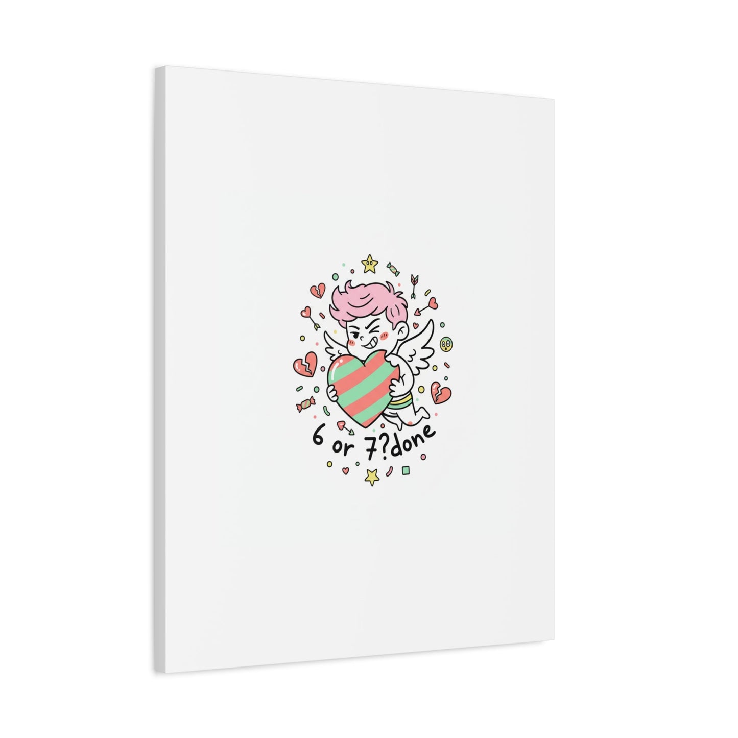 Weird Cupid heart illustration Canvas | Weird Valentine, quirky chaotic love