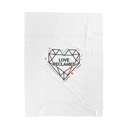 Love Reclaimed Geometric Heart Velveteen Blanket | modern heart, minimalist love icon