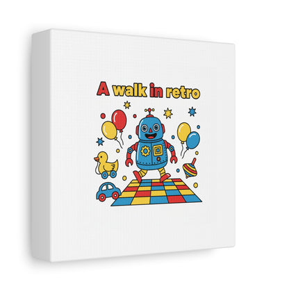 Retro Toy Robot Canvas | Throwback Kid, Primary Color Nostalgia