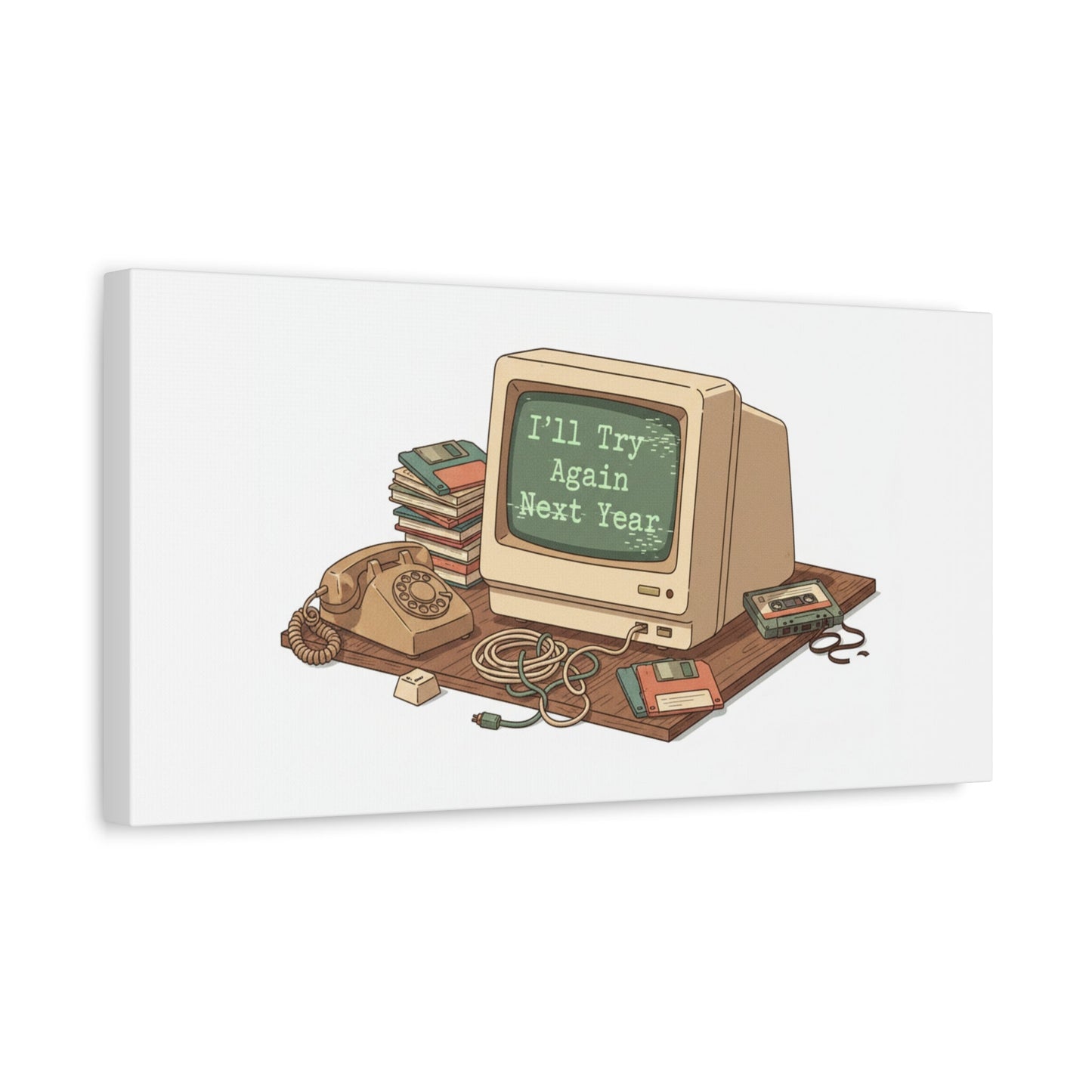 I’ll Try Again Next Year Canvas | Resolution Joke, January Burnout Poster