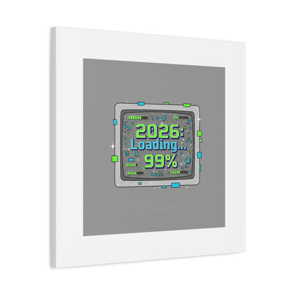 2026 Loading 99% Canvas | NYE countdown, retro system interface