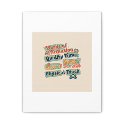 Love Languages List Matte Canvas Wall Art | love language meme, relationship humor