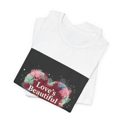Love's Beautiful Chaos Tee | grunge heart shirt, distressed love tee