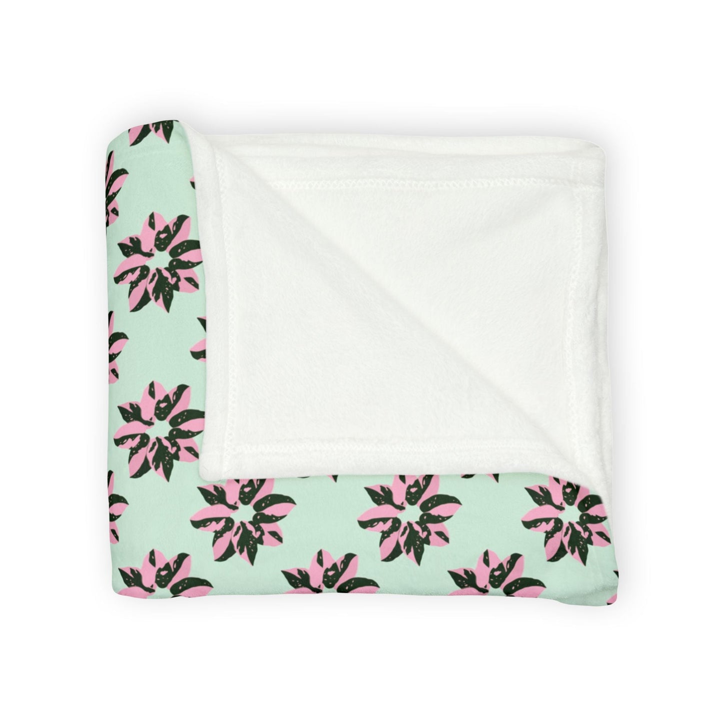 Pink Princess Philodendron Pattern Cozy Fleece Throw Blanket