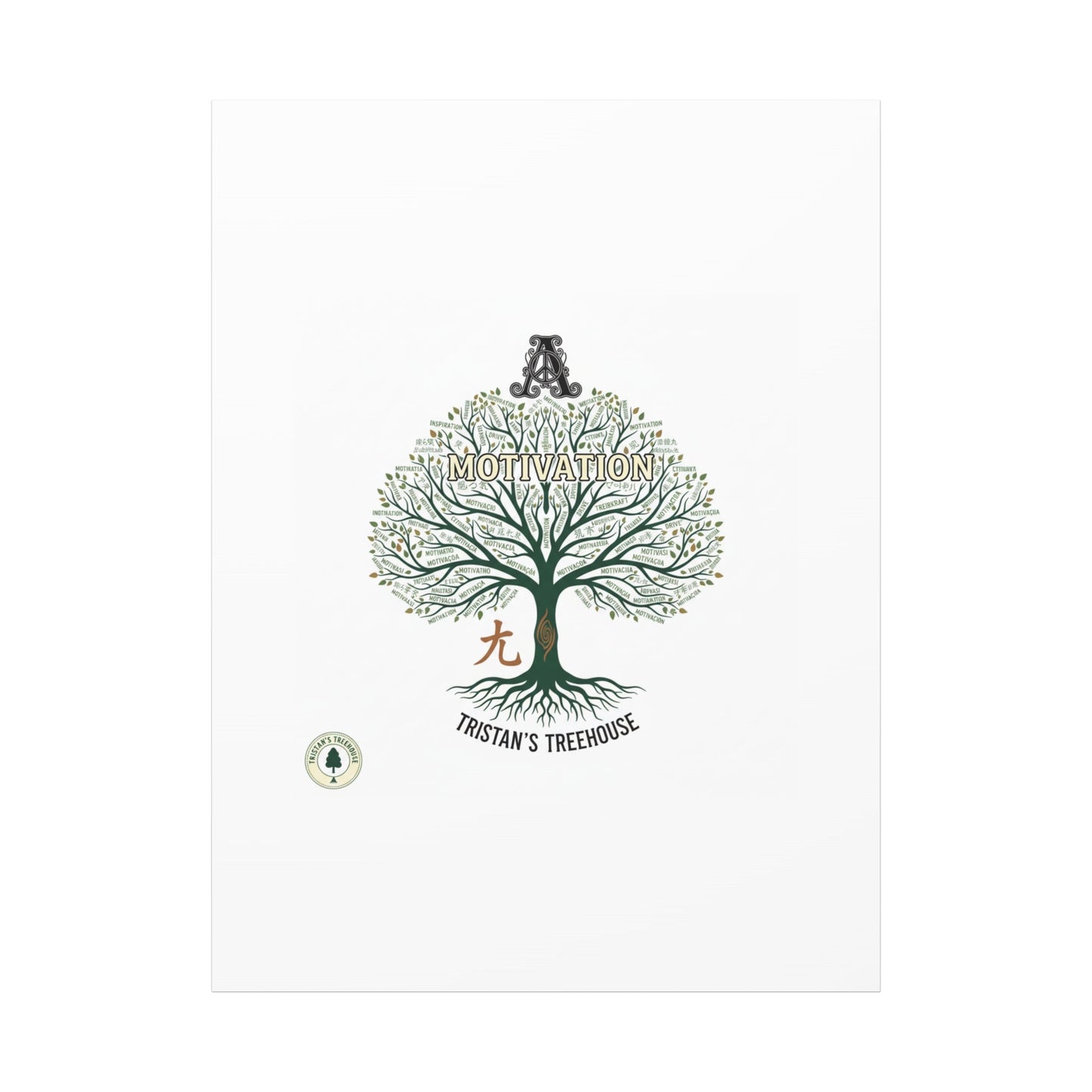 Handwritten Doodle Tree Canvas | Matte Stretched Wall Art