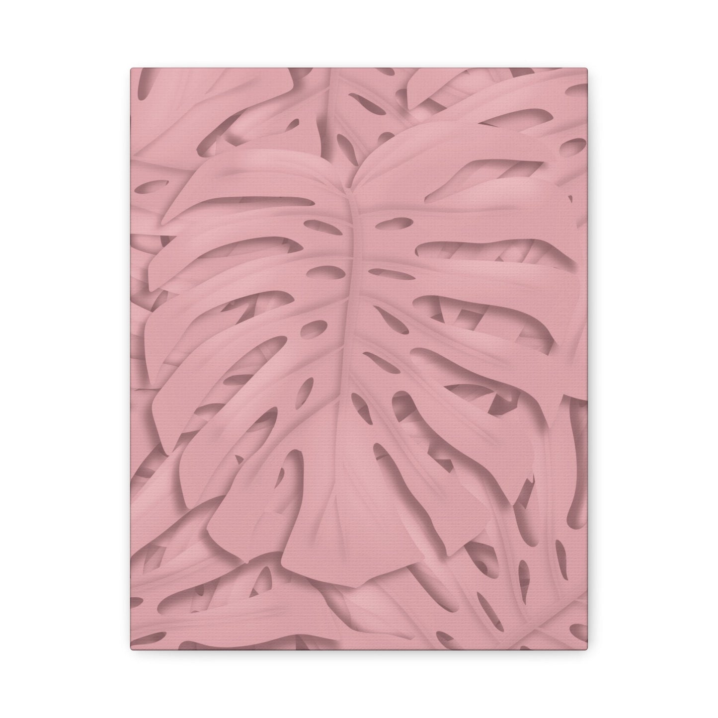 Soft Pink Monstera Canvas Print – Botanical Wall Art