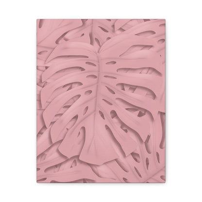 Soft Pink Monstera Canvas Print – Botanical Wall Art
