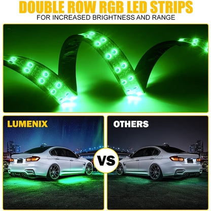 Car Lighting Kit, RGB Floor Lighting with Music Synchronization, Remote And App Control, Multiple Color Combinations, Remote Compatibility
