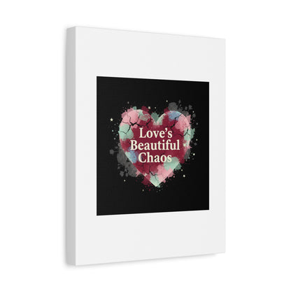 Love's Beautiful Chaos Canvas Print | Soft Grunge Hearts, Distressed Heart Art