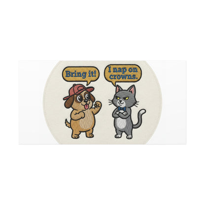 Funny Cat vs Dog Canvas | Pet Rivalry Wall Art