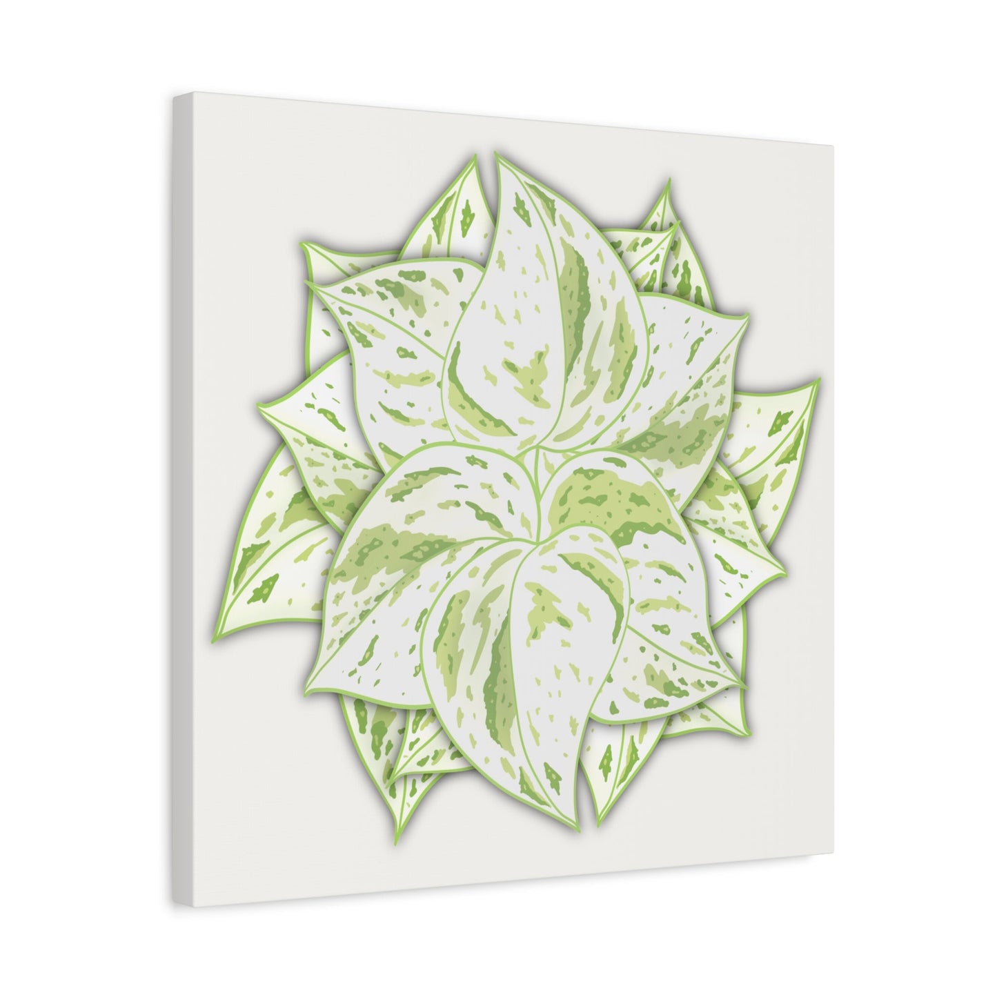 Snow Queen Pothos Canvas Print – Botanical Wall Art