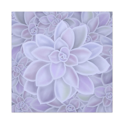 Graptopetalum Murasaki Succulent Pattern Canvas Print – Botanical Wall Art