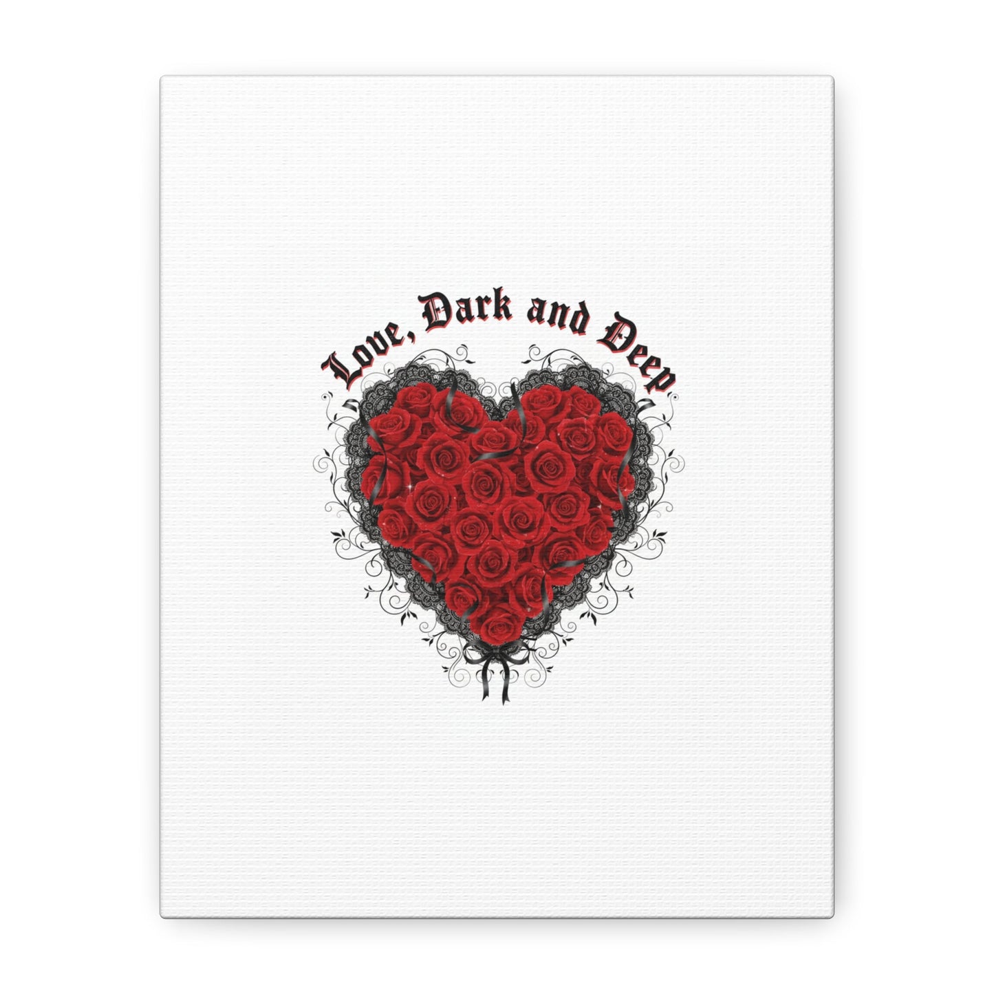Love Dark and Deep Heart Canvas, Nu Romantic Gothic Romance, 80s Nostalgia