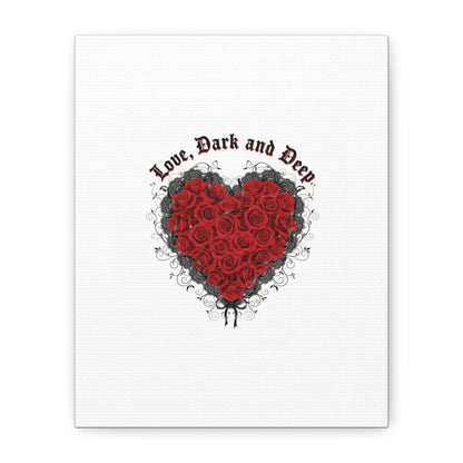 Love Dark and Deep Heart Canvas, Nu Romantic Gothic Romance, 80s Nostalgia