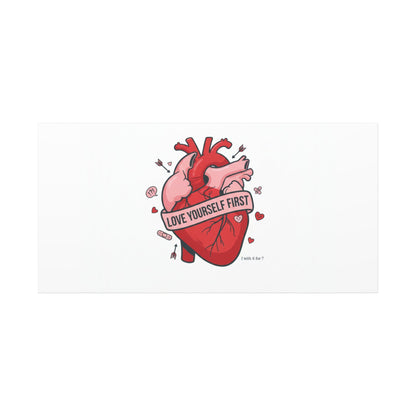 Love Yourself First Canvas, Hearts-with-a-Twist, Anti-Valentine Art