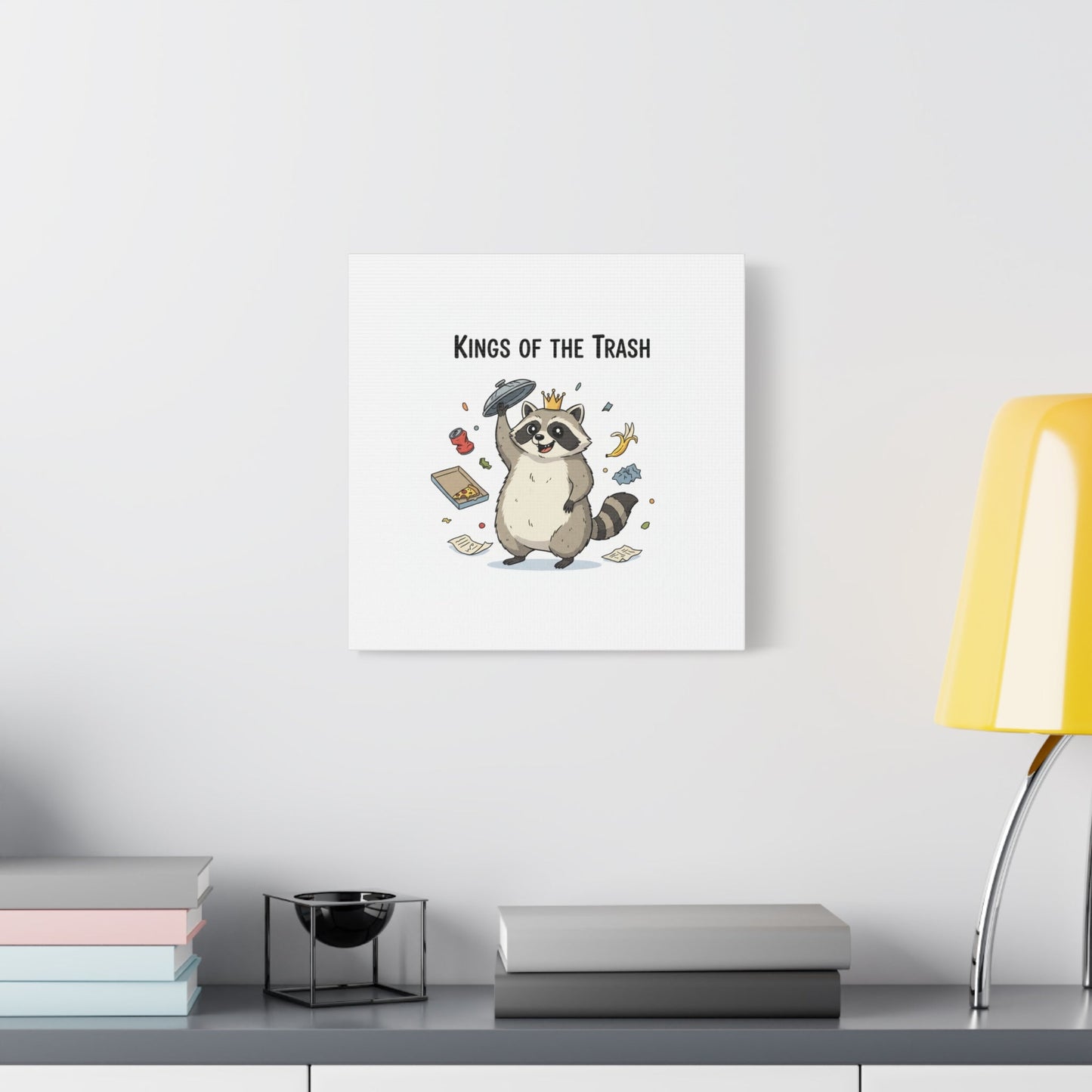 Kings of the Trash Canvas, Raccoon Doodle | Trash Panda, Goofy Critter Art