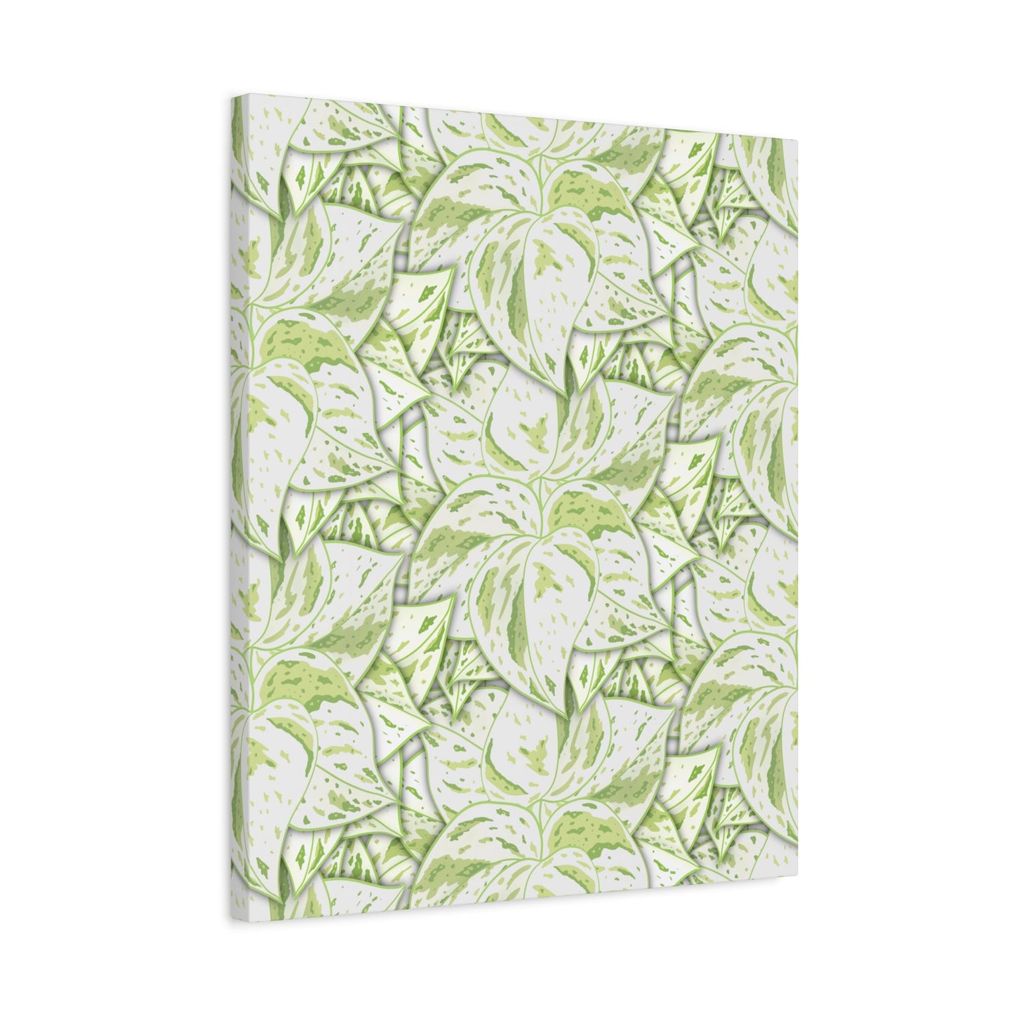 Snow Queen Pothos Pattern Canvas Print – Botanical Wall Art