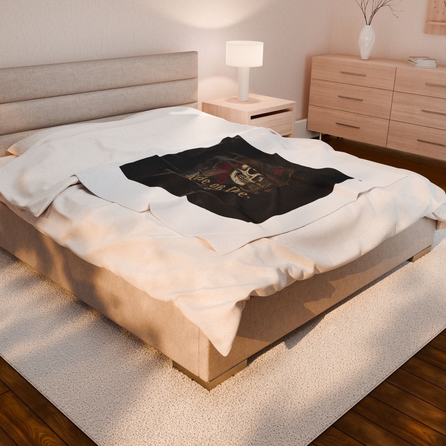 Ride or Die Skull Blanket | Western-Gothic, cowboy skull art, gothic Americana