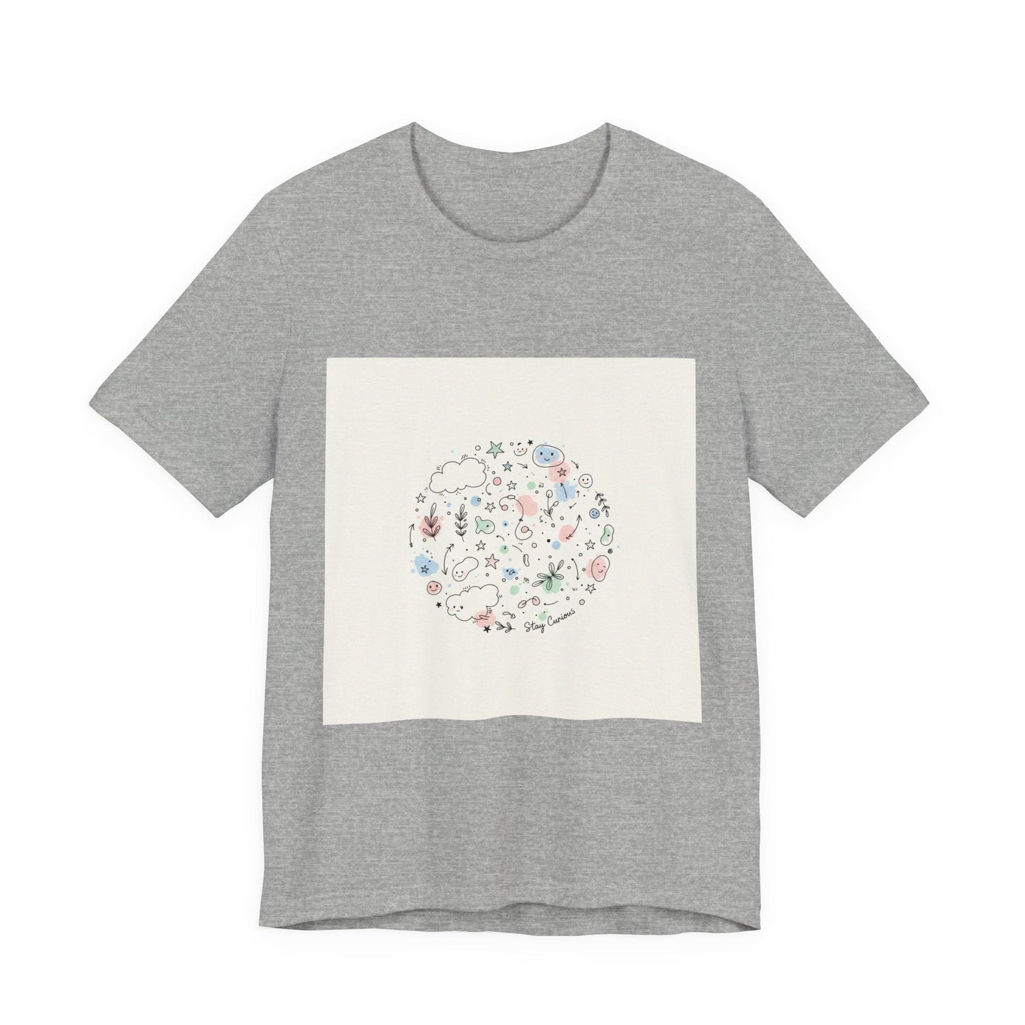 Botanical Doodle Circle Tee | hand drawn line drawing, sketch pattern