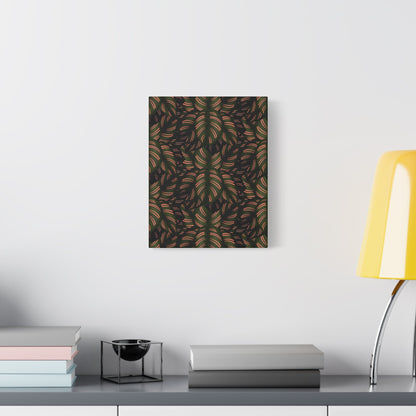 Calathea Pinstripe Pattern Canvas Print – Botanical Wall Art