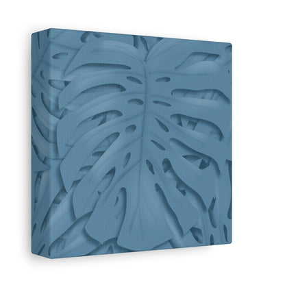 Cerulean Blue Monstera Canvas Print – Botanical Wall Art