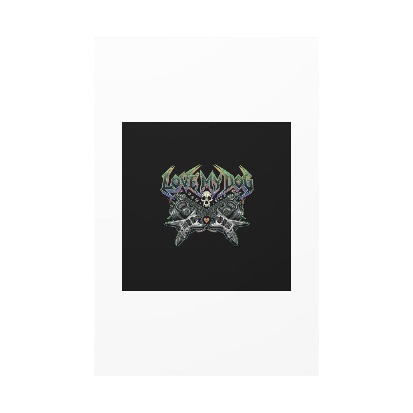 Love My Dog metal font Canvas | gothic wellness quote, edgy self-care merch