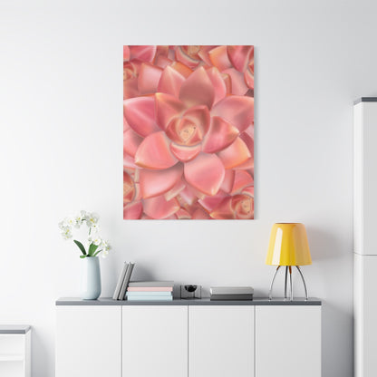 Graptosedum California Sunset Succulent Pattern Canvas Print – Botanical Wall Art