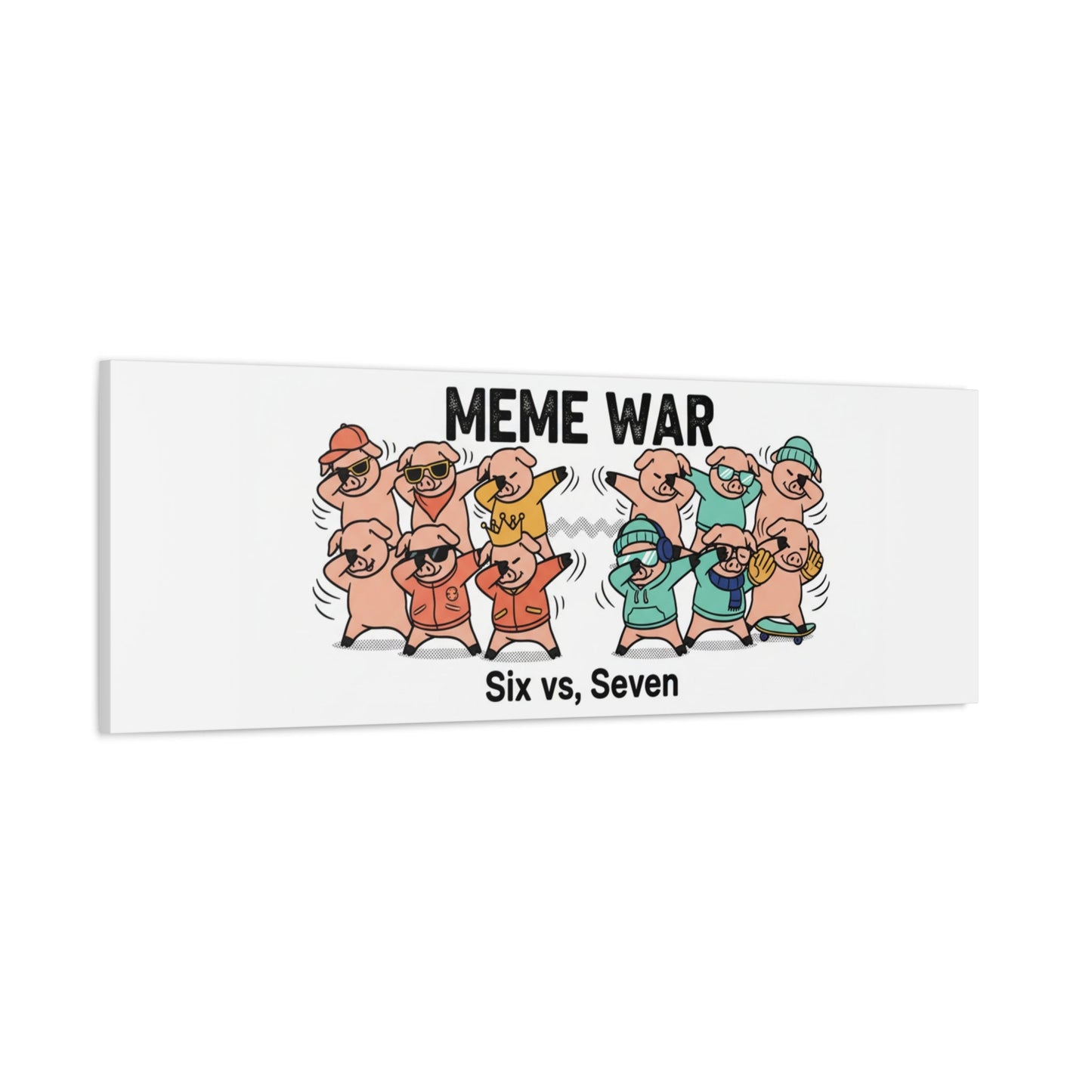 Meme War: Six vs. Seven Canvas Wall Art
