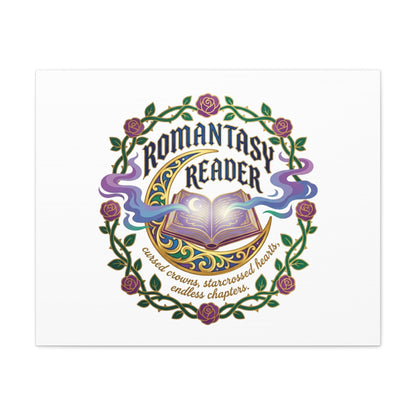 Romantasy Reader Canvas Print | enchanted bookish celestial gothic