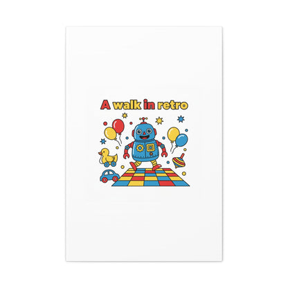 Retro Toy Robot Canvas | Throwback Kid, Primary Color Nostalgia