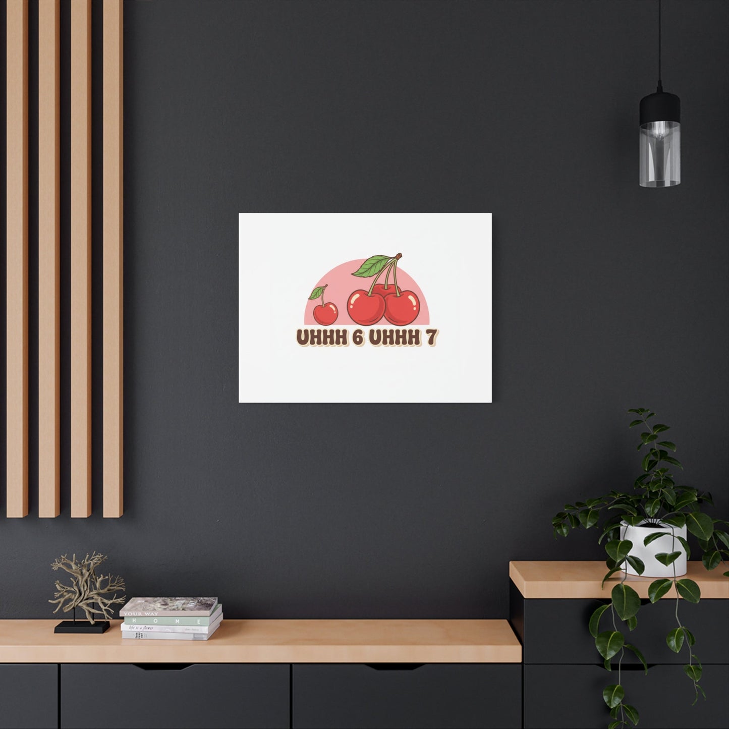 Six Severn Cherry Retro Graphic Canvas | kawaii fruit print, vintage cherry design