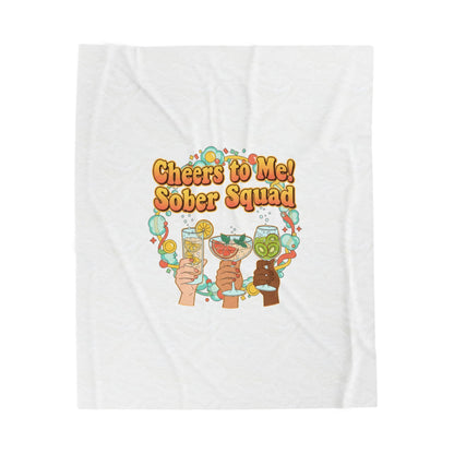 Cheers to Me Sober Squad Velveteen Blanket | Dry January, Mocktail Trend