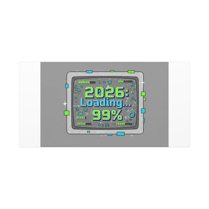 2026 Loading 99% Canvas | NYE countdown, retro system interface