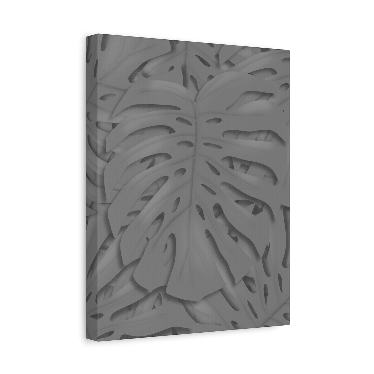 Grey Monstera Canvas Print – Botanical Wall Art
