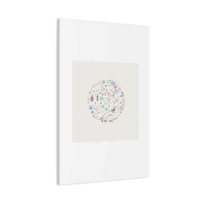Doodle Circle Line Drawing Matte Canvas, Hand-Drawn Sketch Art