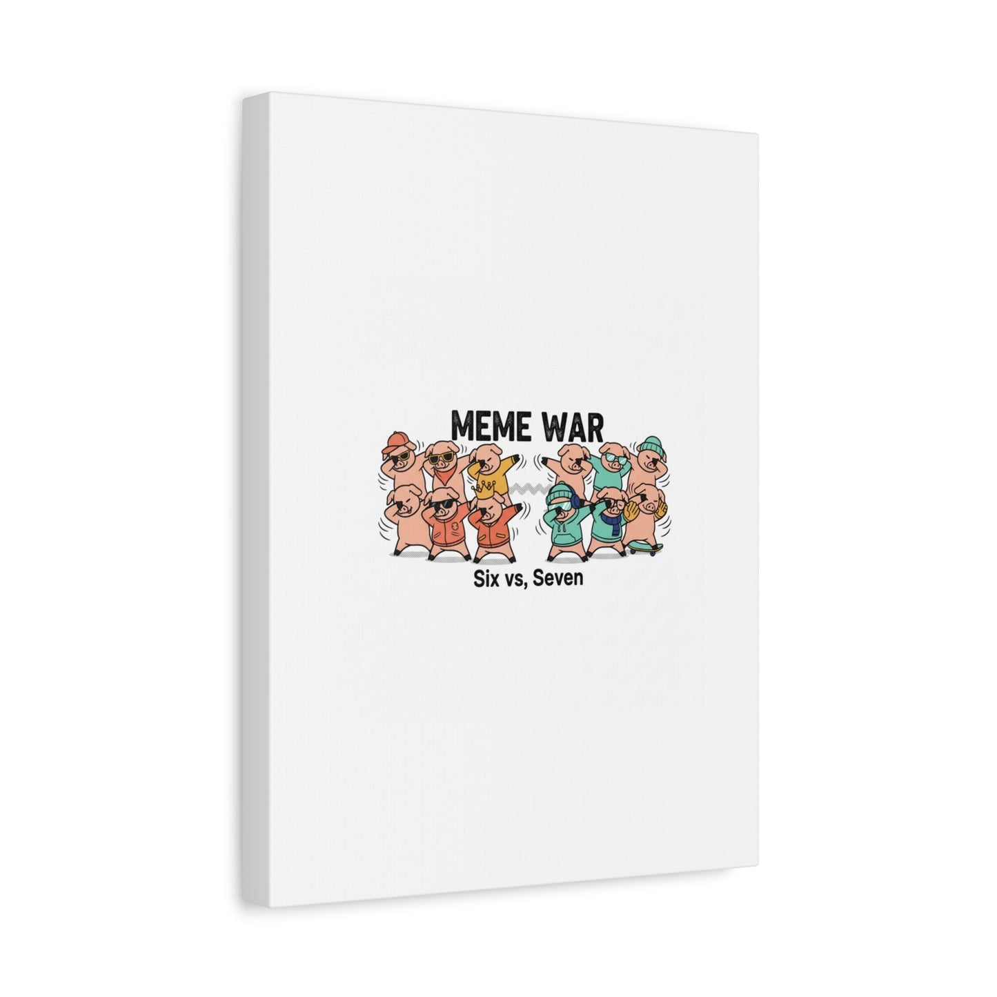 Meme War: Six vs. Seven Canvas Wall Art