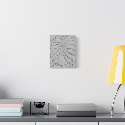 Soft Grey Monstera Canvas Print – Botanical Wall Art