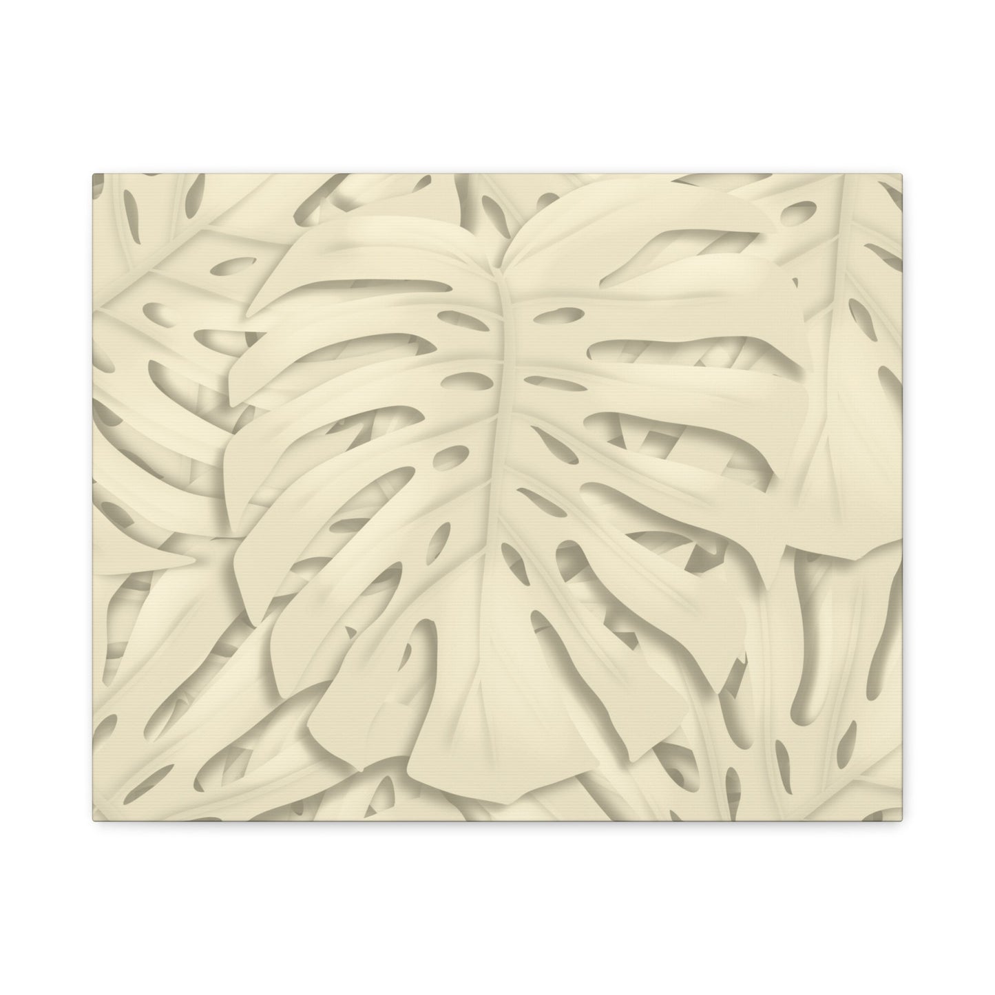 Beige Monstera Canvas Print – Botanical Wall Art