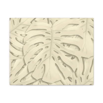 Beige Monstera Canvas Print – Botanical Wall Art