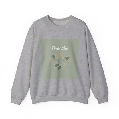 Breathe mountain leaf design Sweatshirt | nature vibes, calming minimal