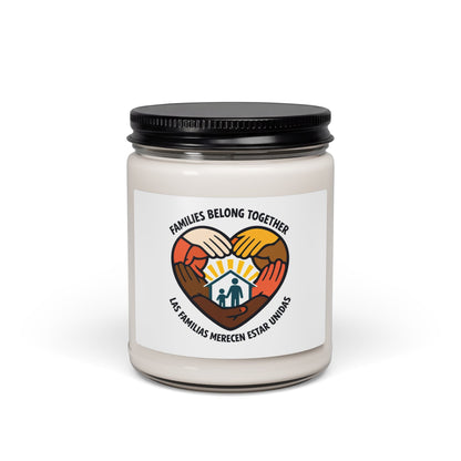 Families Belong Together Candle | Solidarity, Inclusive, Bilingual (Las Familias Merecen Estar Unidas)