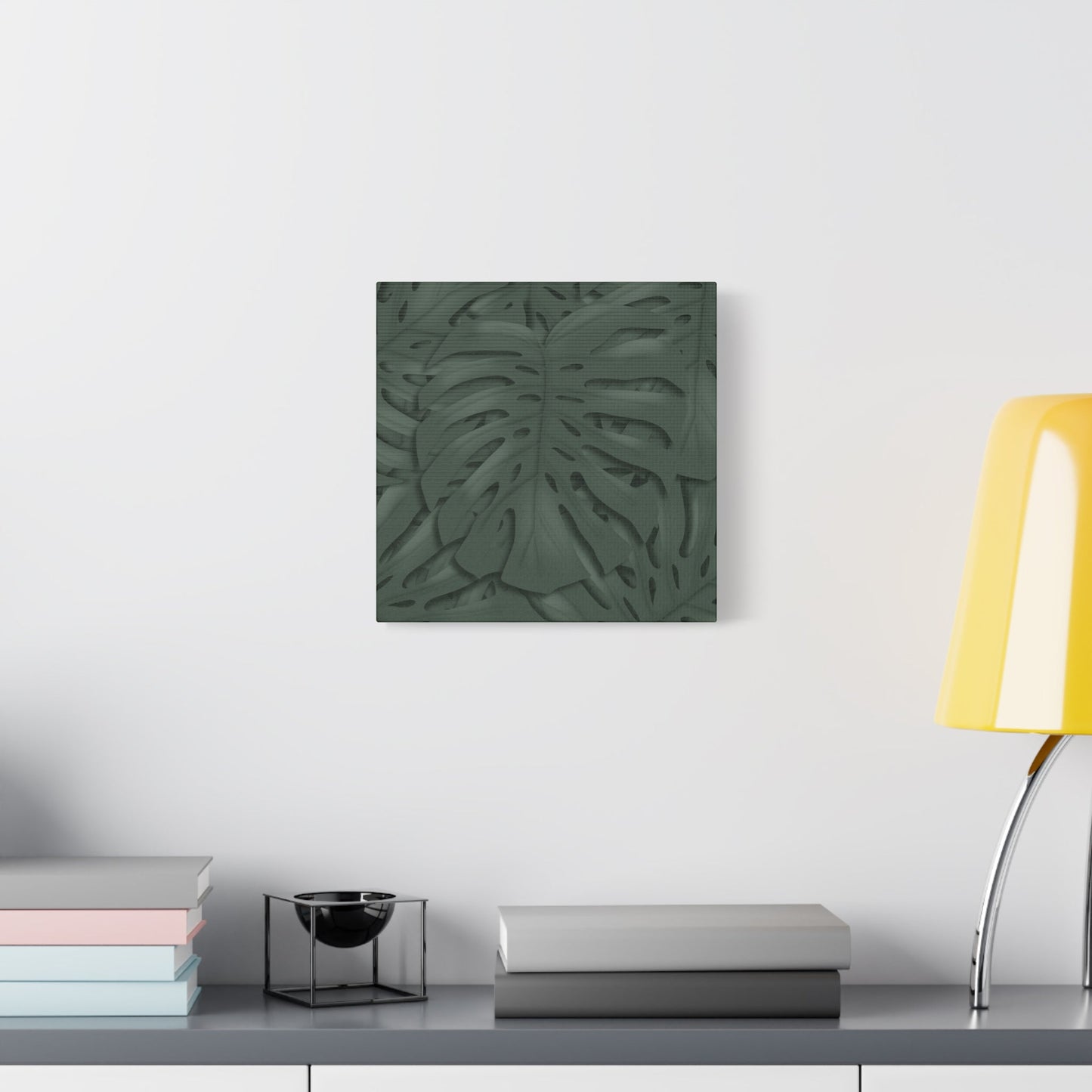 Deep Green Monstera Canvas Print – Botanical Wall Art