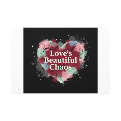 Love's Beautiful Chaos Canvas Print | Soft Grunge Hearts, Distressed Heart Art