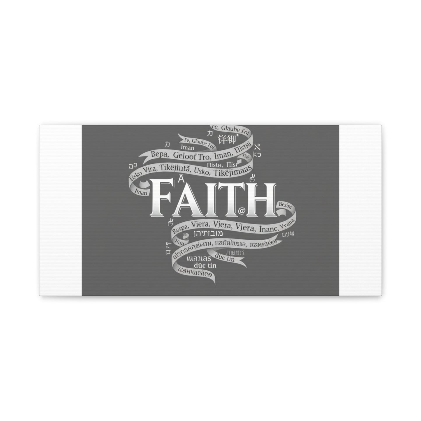 handwritten faith ribbon Canvas | sketch aesthetic, doodle design